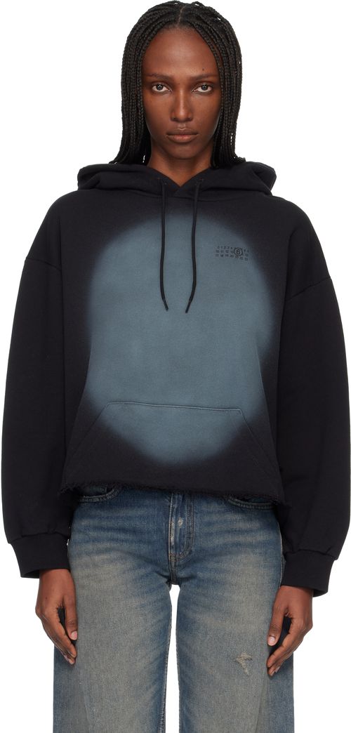 Black Unbrushed Cotton Hoodie
