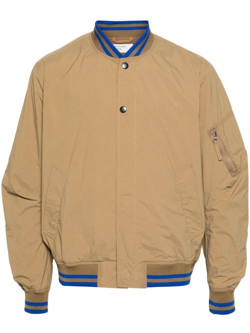 Stripe-embellished bomber jacket - Neutrals