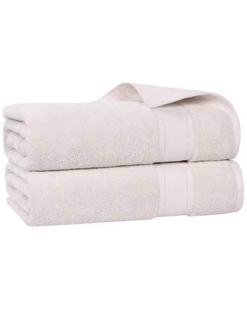 Superior Set of 2 Belmont Zero Twist Cotton Medium Weight Soft Absorbent Bath  Sheets