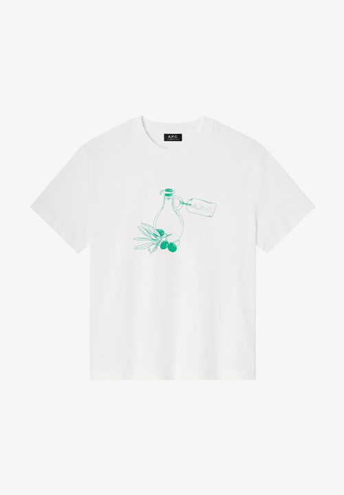 A. P.C. Men's Olive Oil T-Shirt Size: Extra Small in White