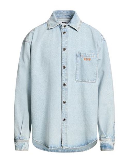 Man Denim outerwear Blue Size 15 Cotton