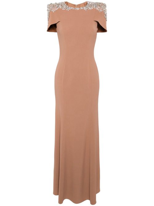 Polaris crystal-embellished gown - Brown