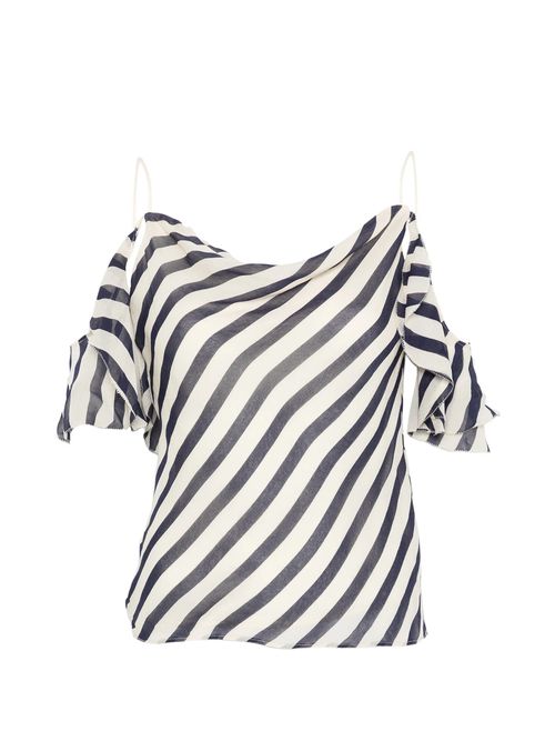 Cowl Neck Viscose Button-Back Top with Low-Cut Back (Model wears size 6)
