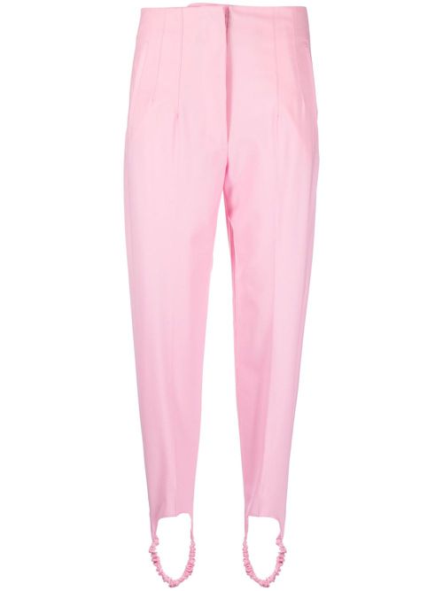 High-waisted wool-blend leggings - Pink