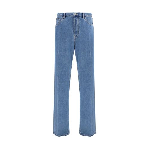 Straight-Leg Cotton Jeans — Blue