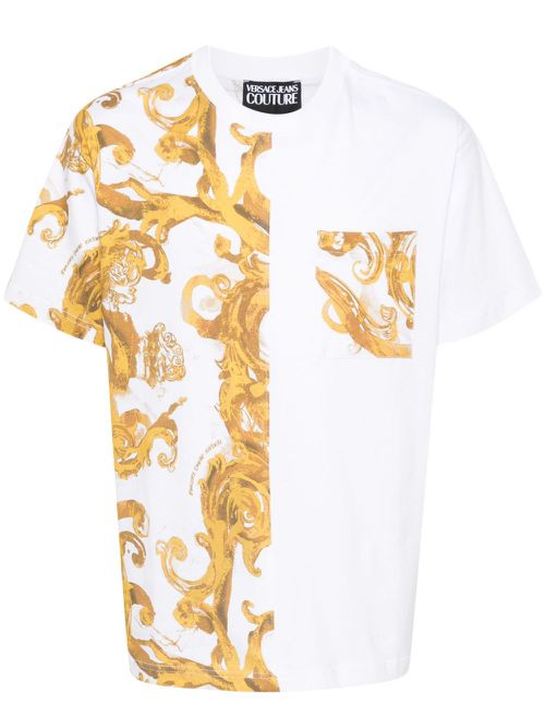 Baroccoflage-print cotton T-shirt - White