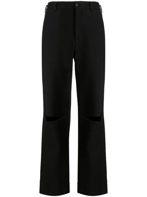 Cut-out straight-leg trousers - Black