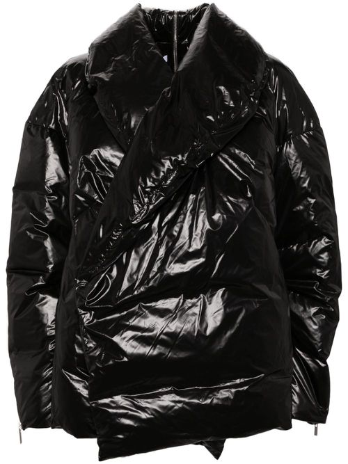 Hook-and-eye puffer jacket - Black