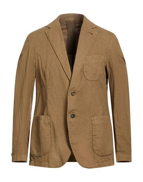 Patrizio Piscaglia Man Blazer Khaki Size 42 Cotton, Hemp