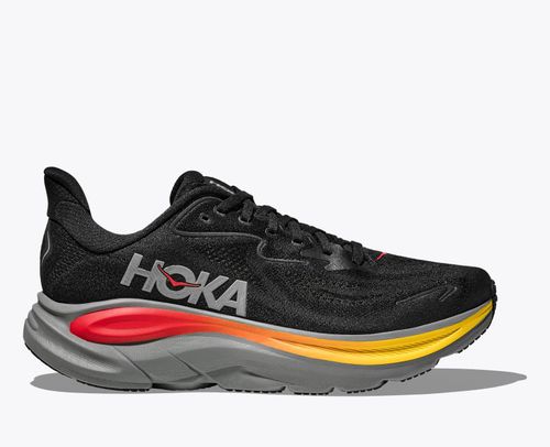 HOKA Men's Clifton 10 Shoes in Black/Galactic Grey