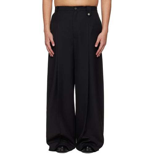 Black Fluid Tailored Wide Leg Trousers