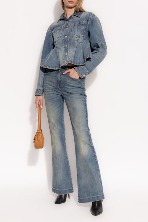 Denim Jacket With Peplum, Women's, Blue