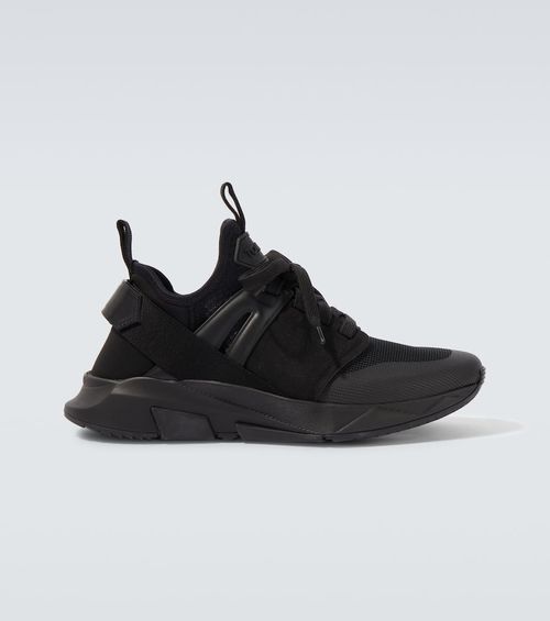 Jago leather-trimmed sneakers