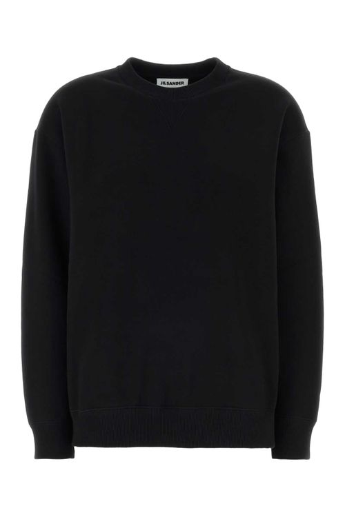 Cotton Crew-Neck Sweater — Black