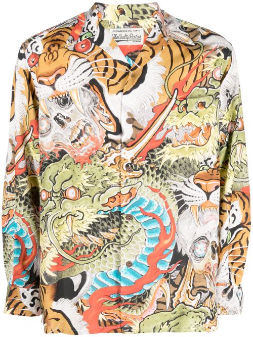 Graphic-print shirt - Green