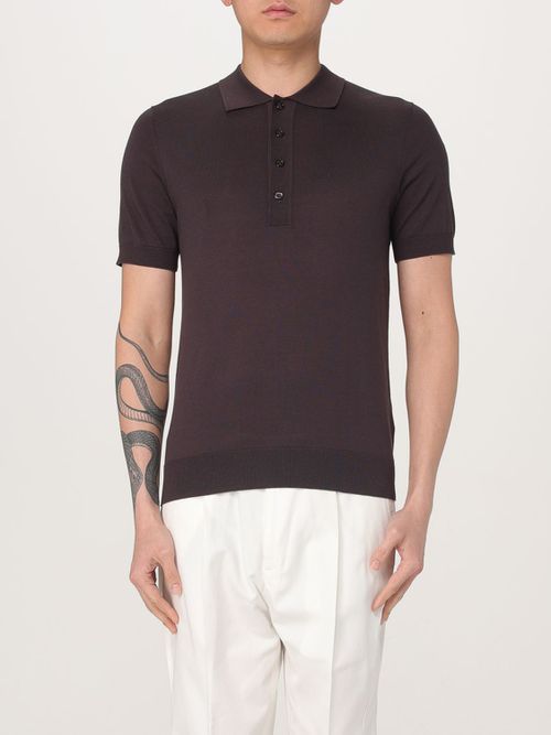 Polo Shirt Men color Brown