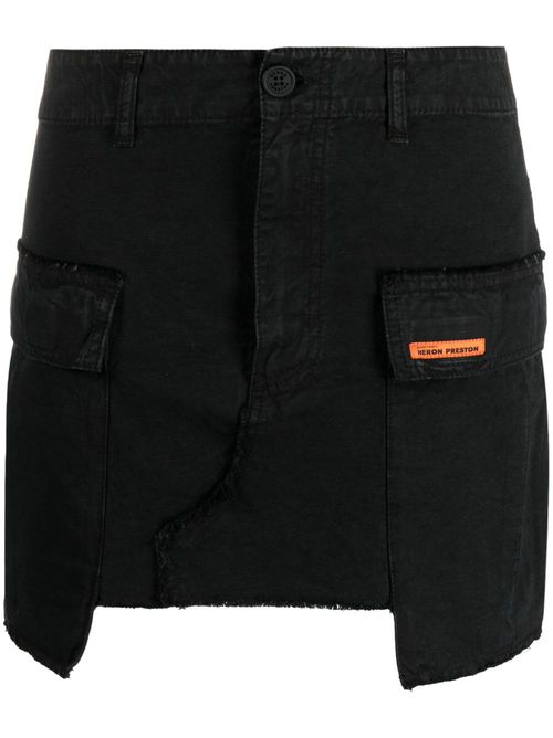 Rebuilt denim cargo skirt - Black