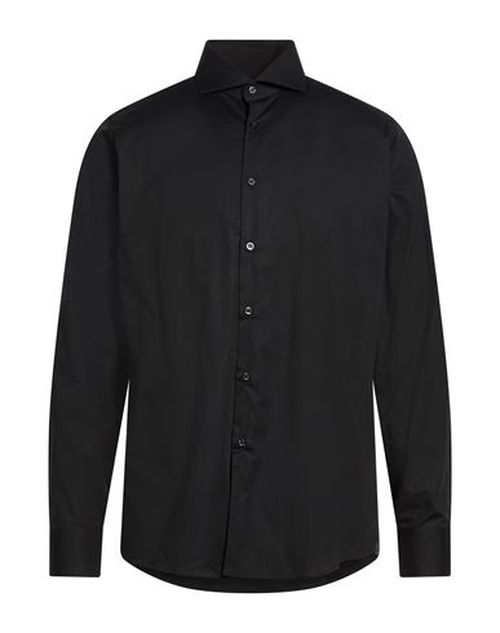 Man Shirt Black Size 15 Cotton, Elastane
