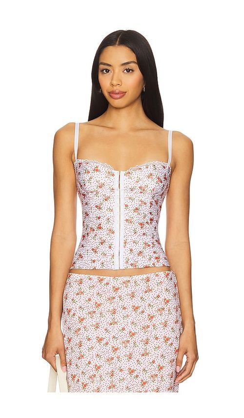 Bella Venice BIKINI-OBERTEIL MIT BUSTIER CAROLINE in Red,Ivory. Größe XS. Also in L, M