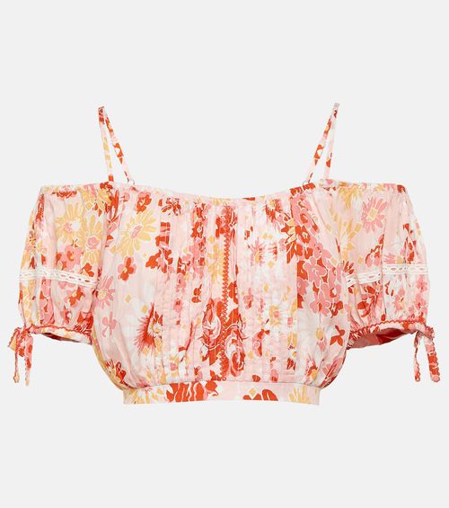 Bonny floral pleated crop top