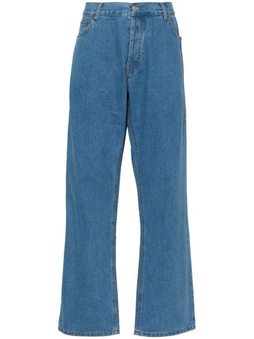 High-waist straight-leg jeans - Blue