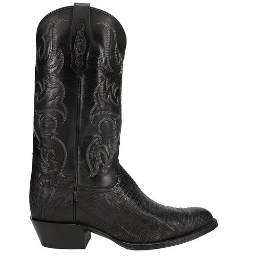 Nacogdoches 13 Inch Teju Embroidered Lizard Round Toe Pull On Cowboy Boots