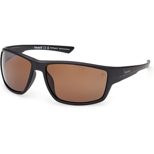 Timberland Man Timberland TB00003 02H Sunglasses Injected Black Brown Squared Polarized