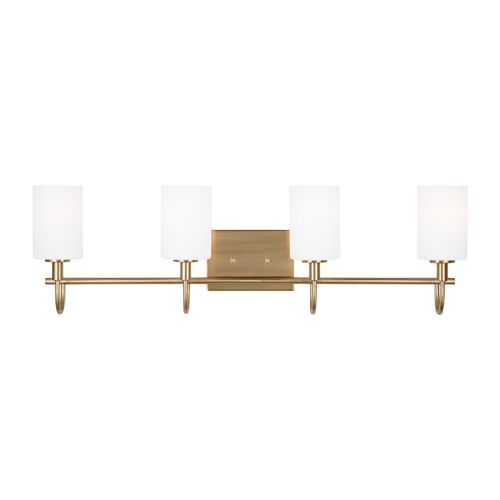 Oak Moore 4-Light Bathroom Vanity Light in Satin Bra