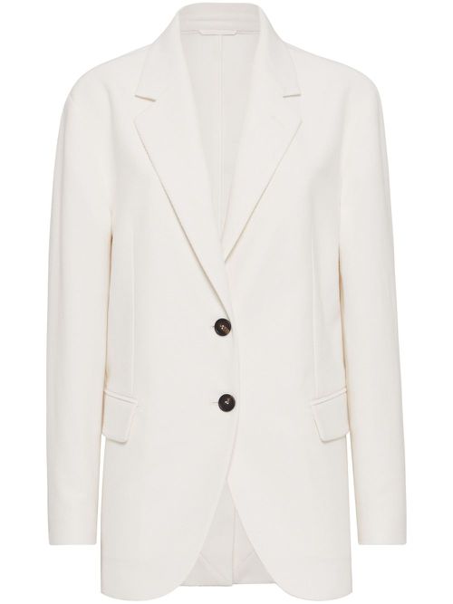 Monili-detail blazer - White