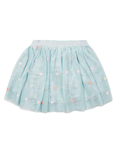 Mini Heart Print Tulle Skirt