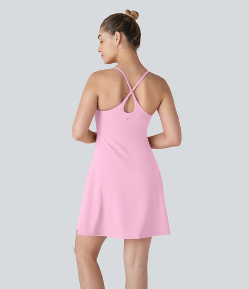SoftlyZero™ Plush Backless Active Dress-Longer Length-Easy Peezy Edition Workout Dress - Nosegay