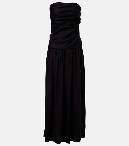 Hedy strapless linen maxi dress