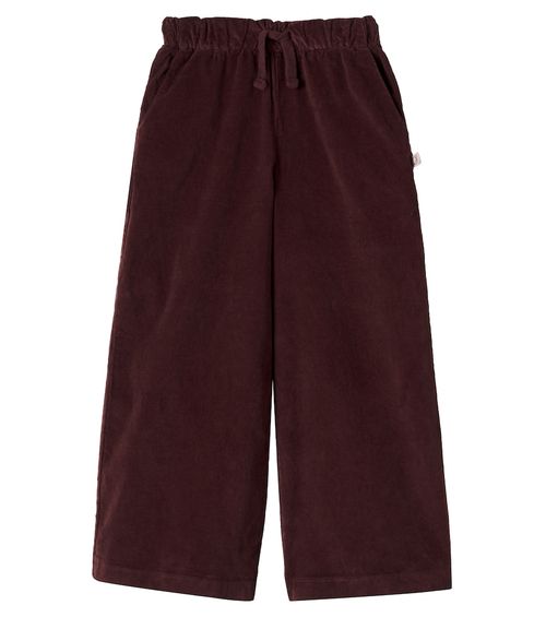 Cotton corduroy wide-leg pants