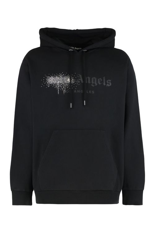 Rhinestone-embellished Logo Print Hoodie