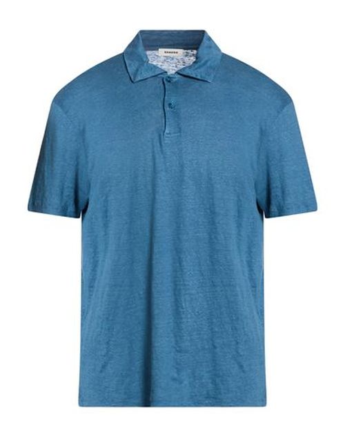 Man Polo shirt Slate blue Size XL Linen