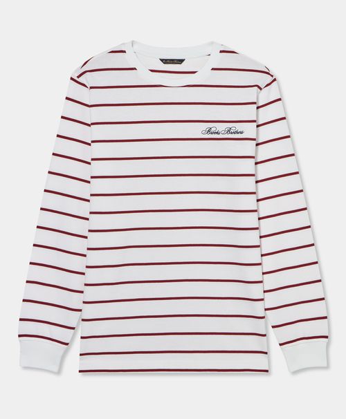 Striped Cotton T-shirt With Logo Print - Man T