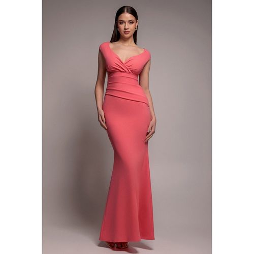 Goddiva Bardot Pleated Maxi Dress - Cora