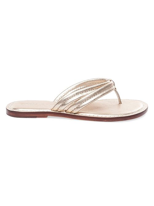Women's Miami Leather Thong Sandals - Distressed Platinum