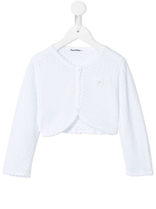 Open-knit cotton cardigan - White