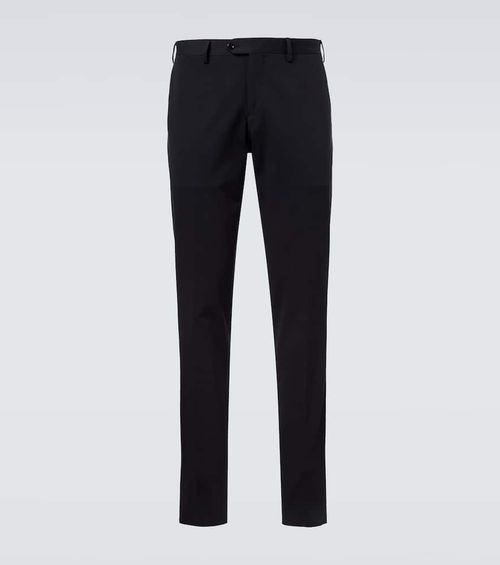 Cotton-blend slim pants