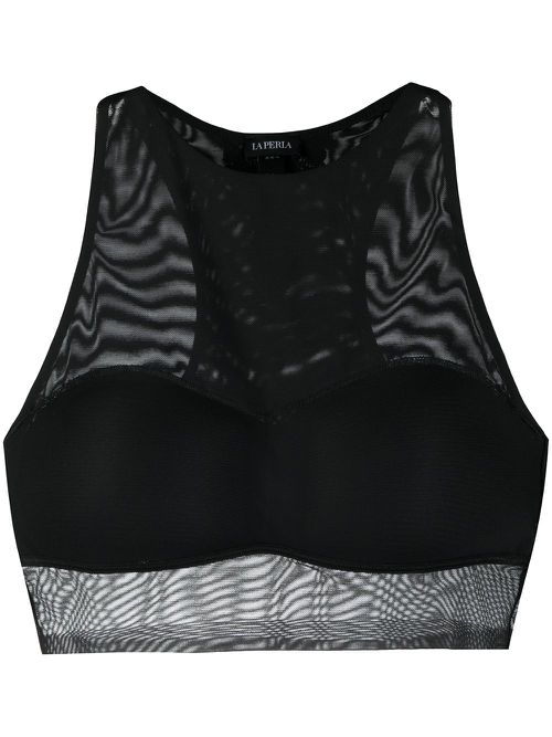 Sleeveless crop top - Black