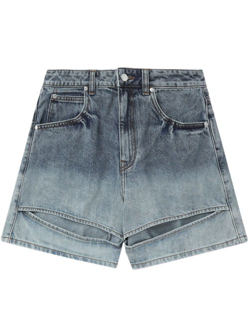 Logo-patch cotton shorts - Blue