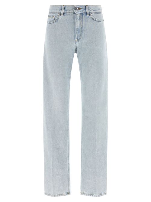 Light-Wash Straight-Leg Jeans — Blue