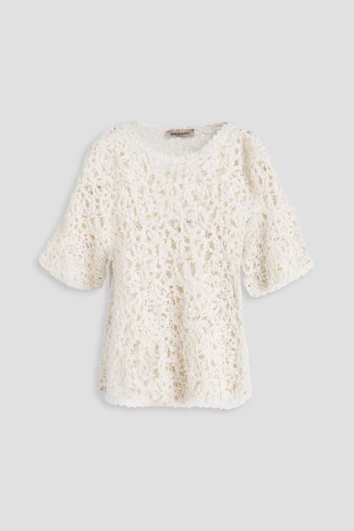 Gentryportofino - Open-knit linen-blend top - White - IT 40