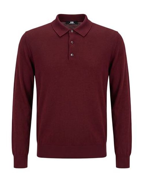 Man Sweater Burgundy Size 42 Merino Wool