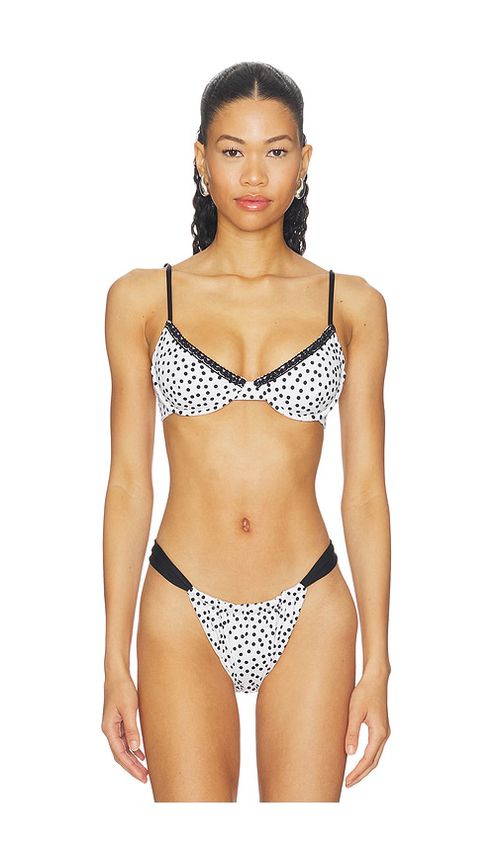 Leslie Amon Maya Bikini Top in White,Black. - S also in XS