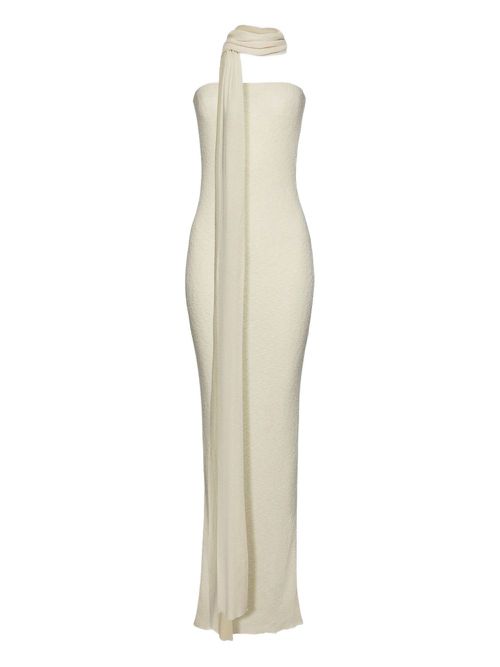 Scarf-detail dress - Neutrals