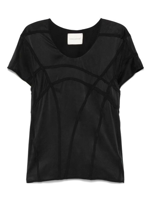 YEHUAFAN silk T-shirt - Black