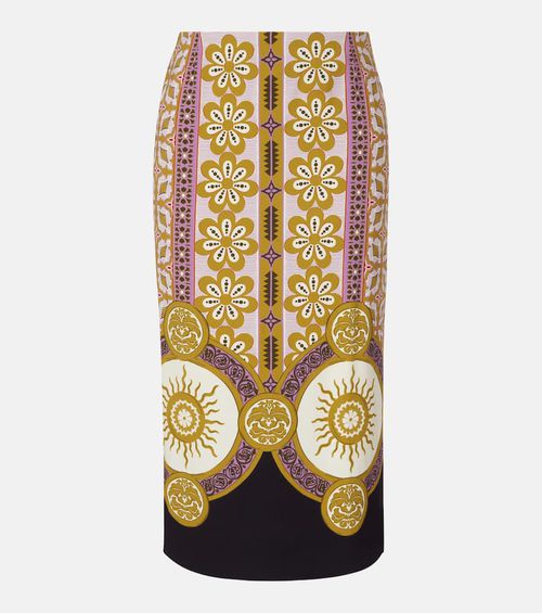 Printed pencil skirt
