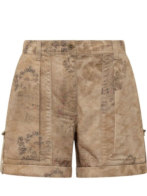 Brown Floral Shorts